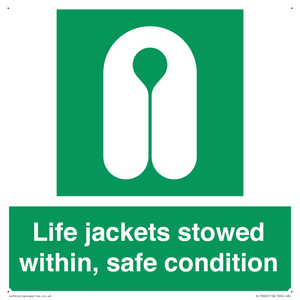 Life jackets stowed within